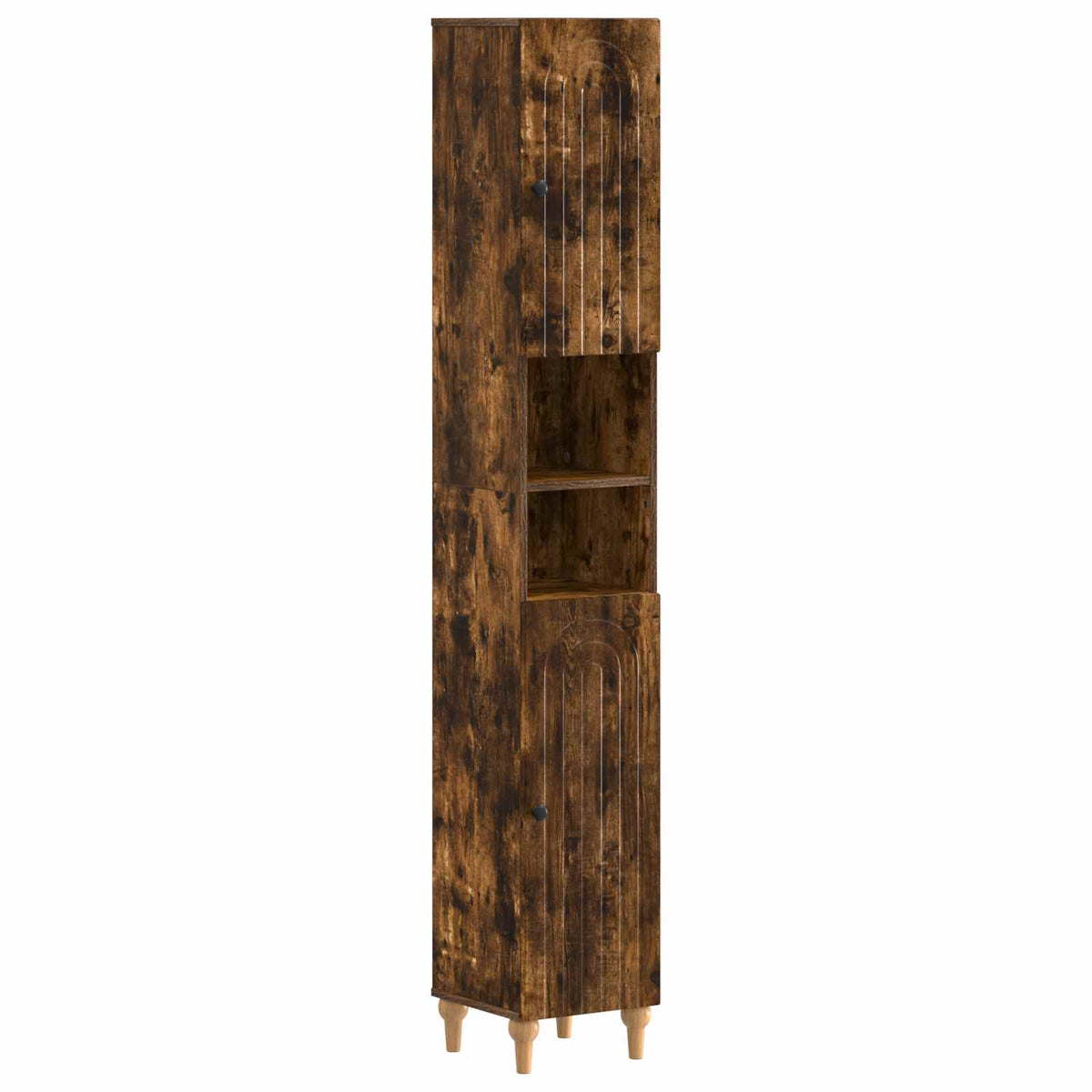 vidaXL 4 Piece Bathroom Cabinet Set ALKMAAR Smoked Oak Engineered Wood 6
