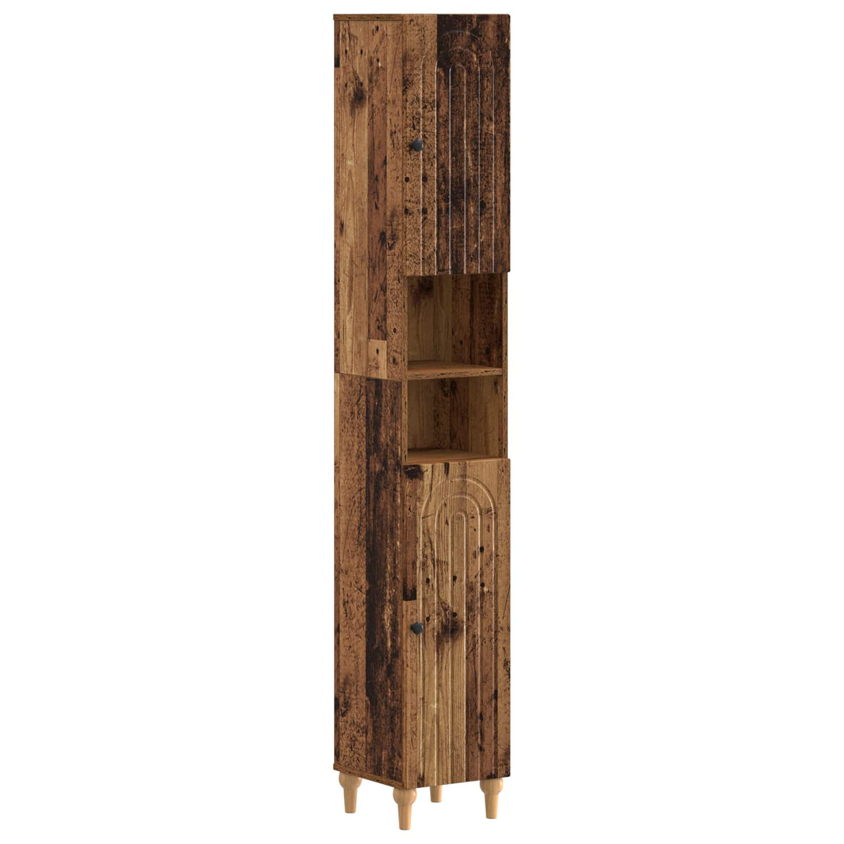 vidaXL 4 Piece Bathroom Cabinet Set ALKMAAR Old Wood Engineered Wood 6