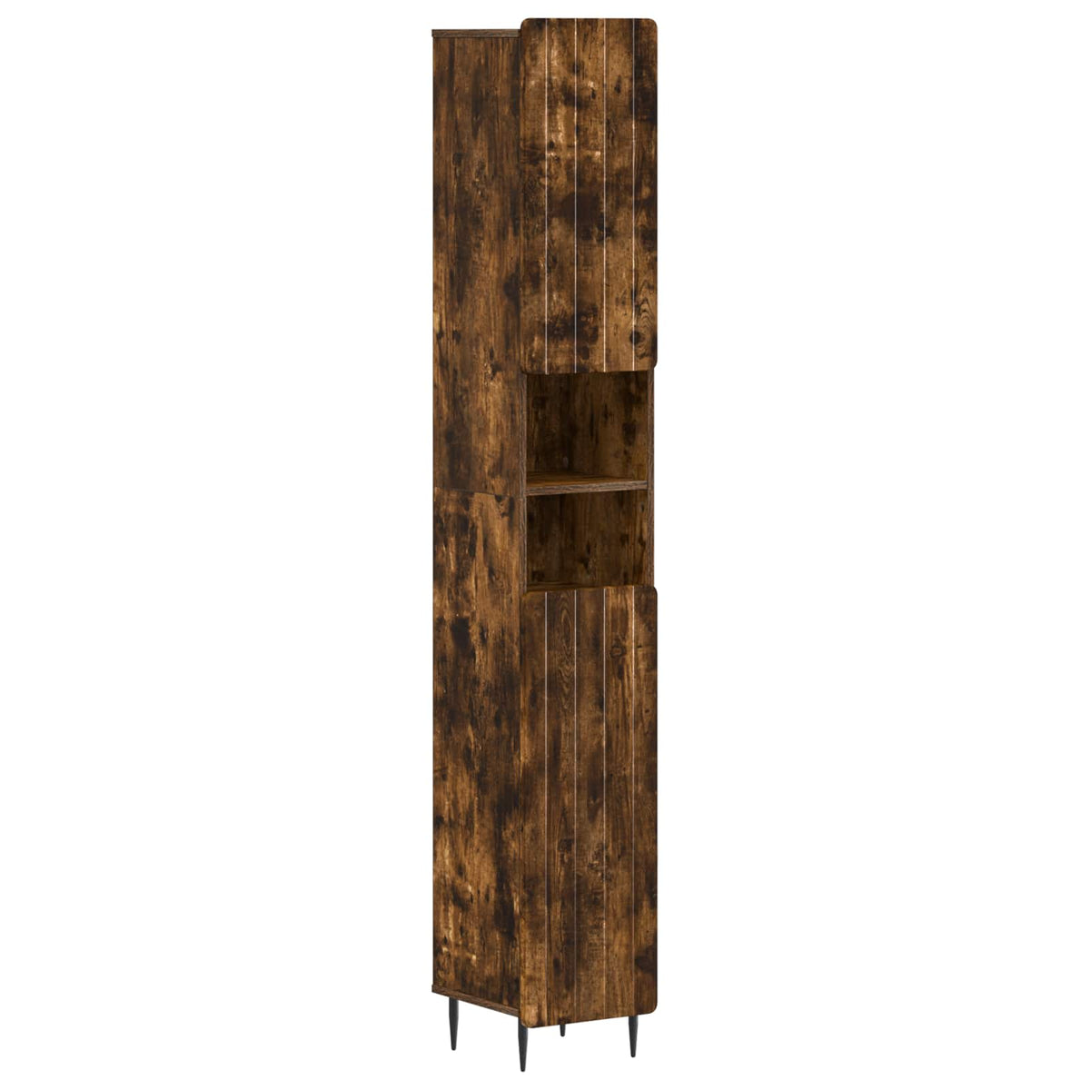 vidaXL 4 Piece Bathroom Cabinet Set ZWOLLE Smoked Oak Engineered Wood 6