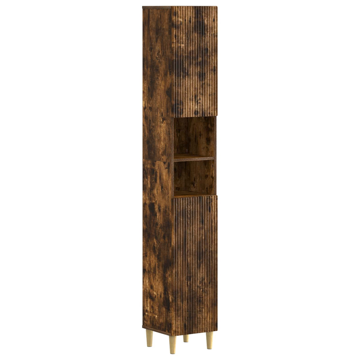 vidaXL 4 Piece Bathroom Cabinet Set ARNHEM Smoked Oak Engineered Wood 6