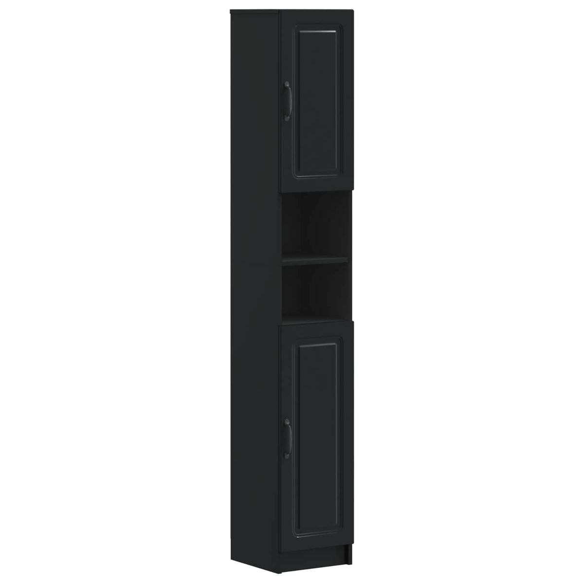 vidaXL 4 Piece Bathroom Cabinet Set UTRECHT Black Engineered Wood 6