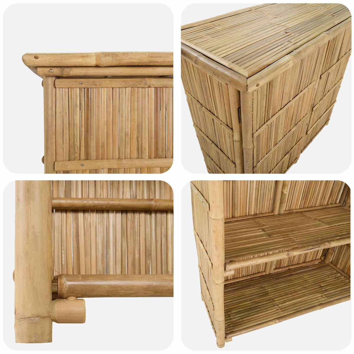 vidaXL Outdoor Bar Table Natural 115 x 55 x 105 cm Bamboo 6