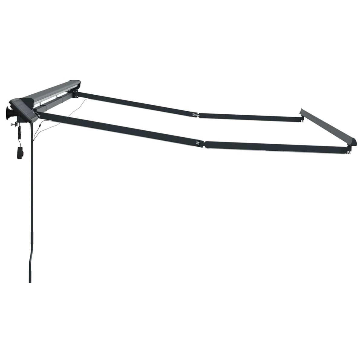 vidaXL Manual Awning Frame with Solar LED 2.5 x 2 m Anthracite 6