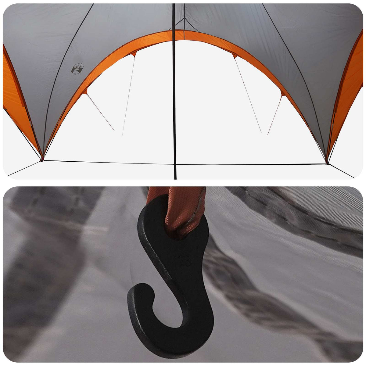 vidaXL Party Tent Grey and Orange 500 x 500 x 352 cm 6