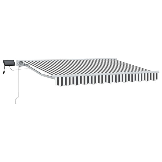 vidaXL Manual Awning Frame with LEDs Anthracite and White 3 x 2.5 m 2