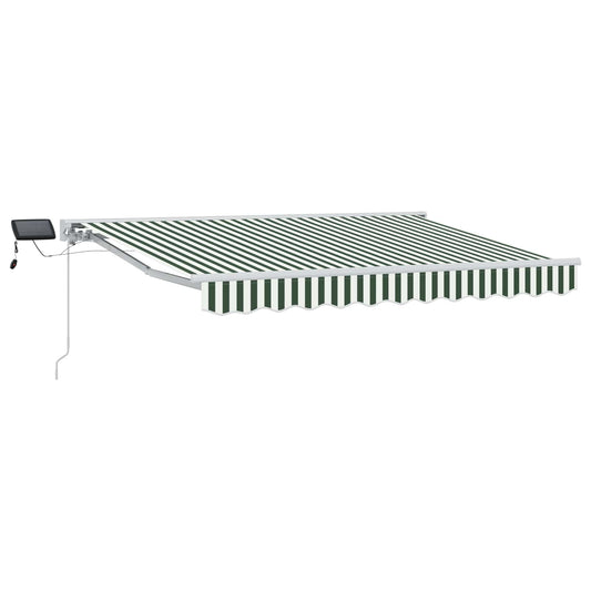 vidaXL Manual Awning Frame with LEDs Green and White 3 x 2.5 m 2