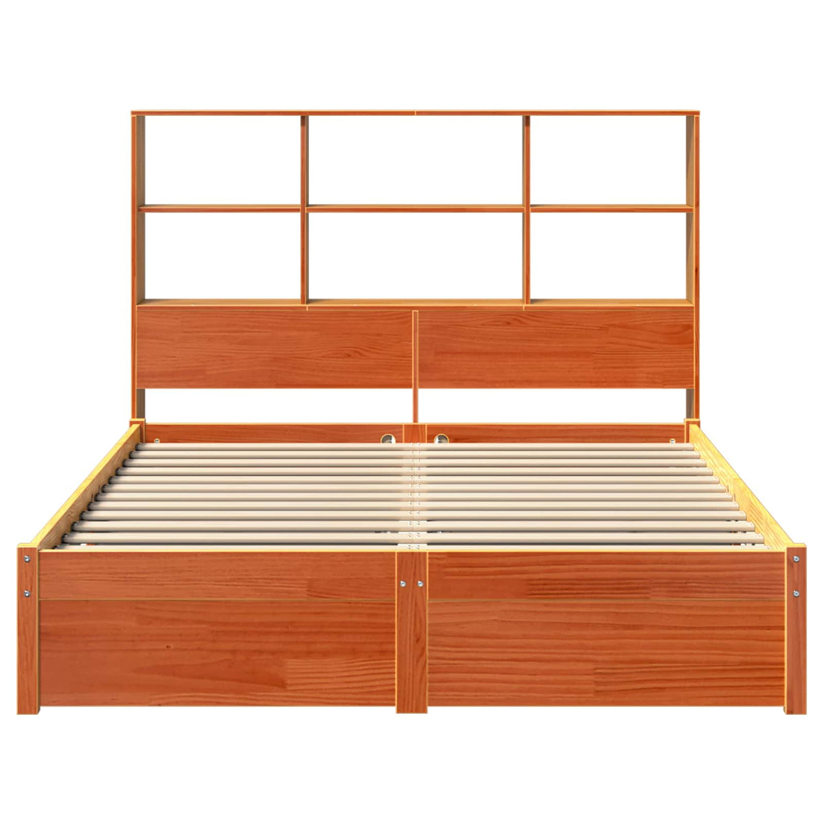 vidaXL Bed Frame with Storage Headboard Wax Brown 150 x 200 cm 6