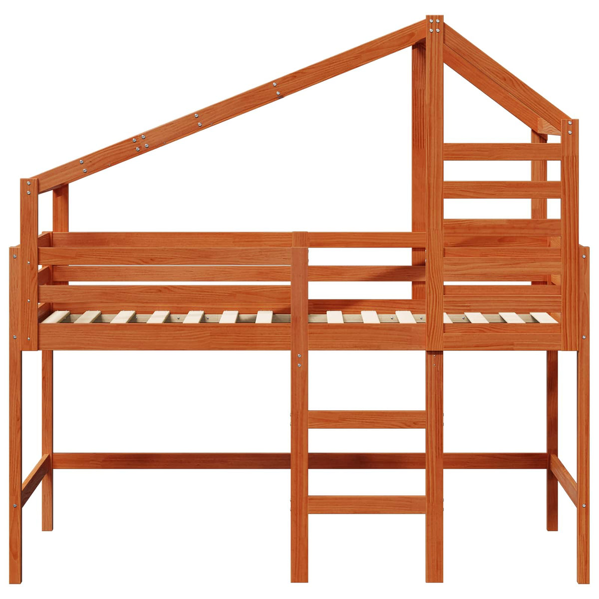 vidaXL Loft Bed Frame Wax Brown 90 x 190 cm Solid Pine Wood 6