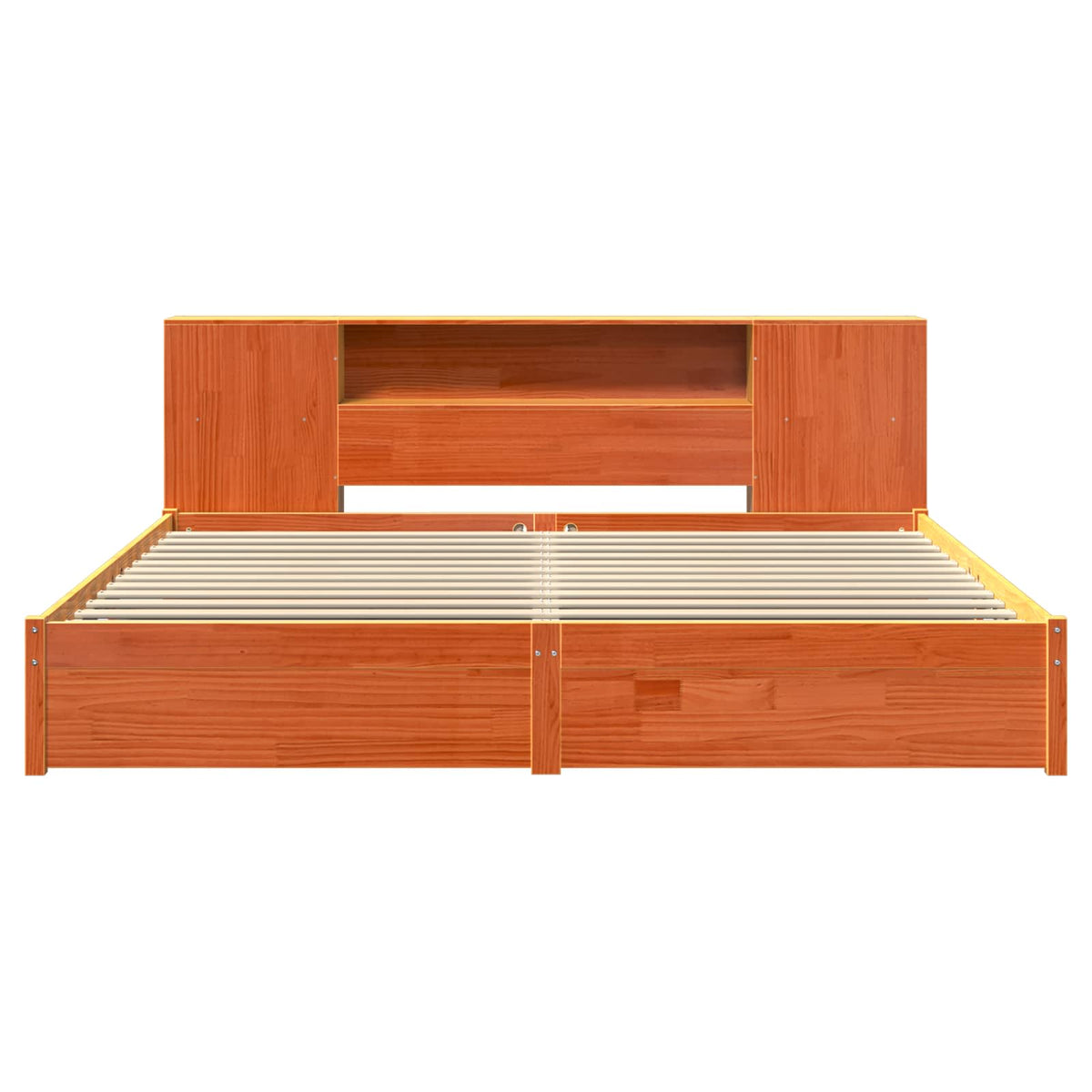 vidaXL Bed Frame with Storage Headboard Wax Brown 200 x 200 cm 6