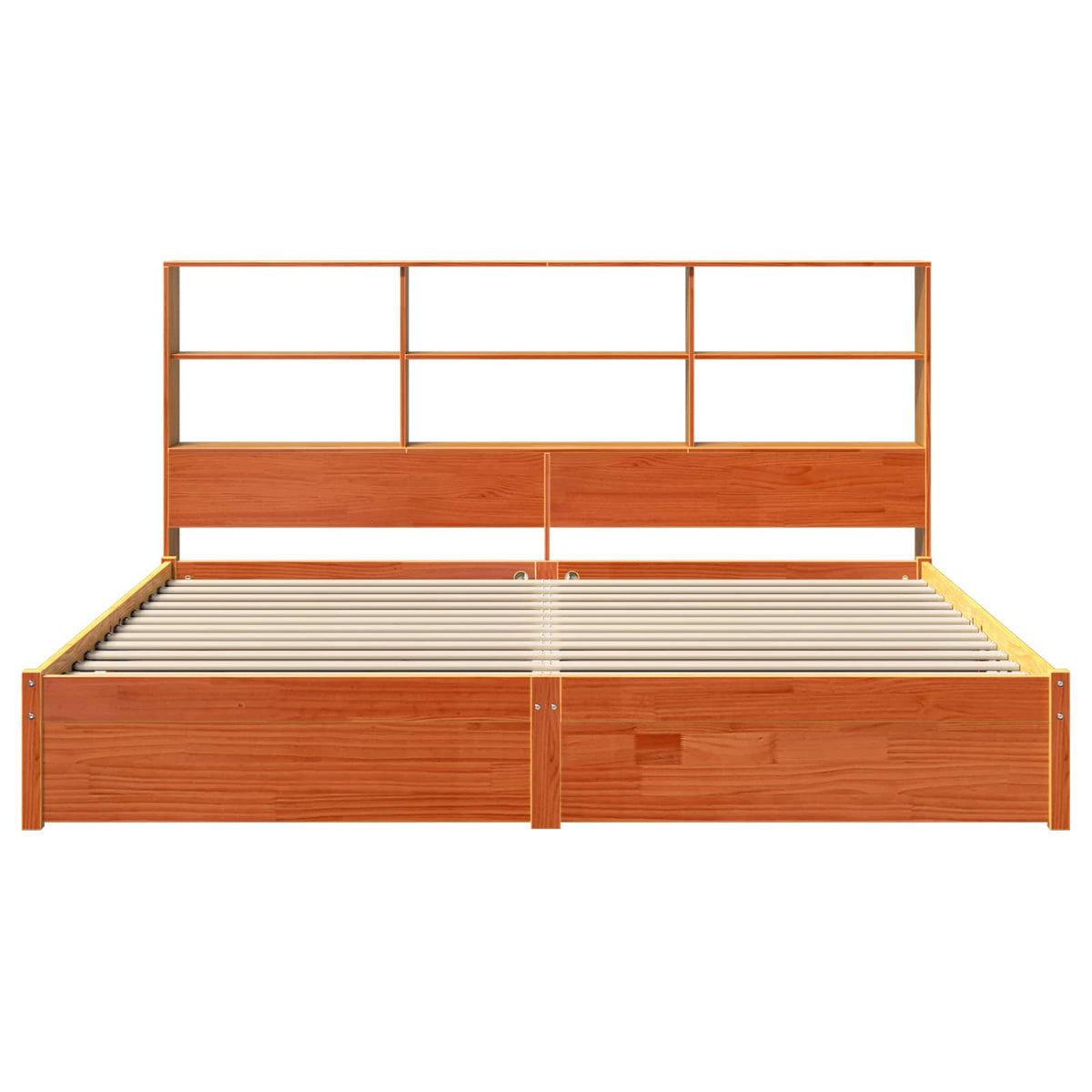 vidaXL Bed Frame with Storage Headboard Wax Brown 180 x 200 cm 6