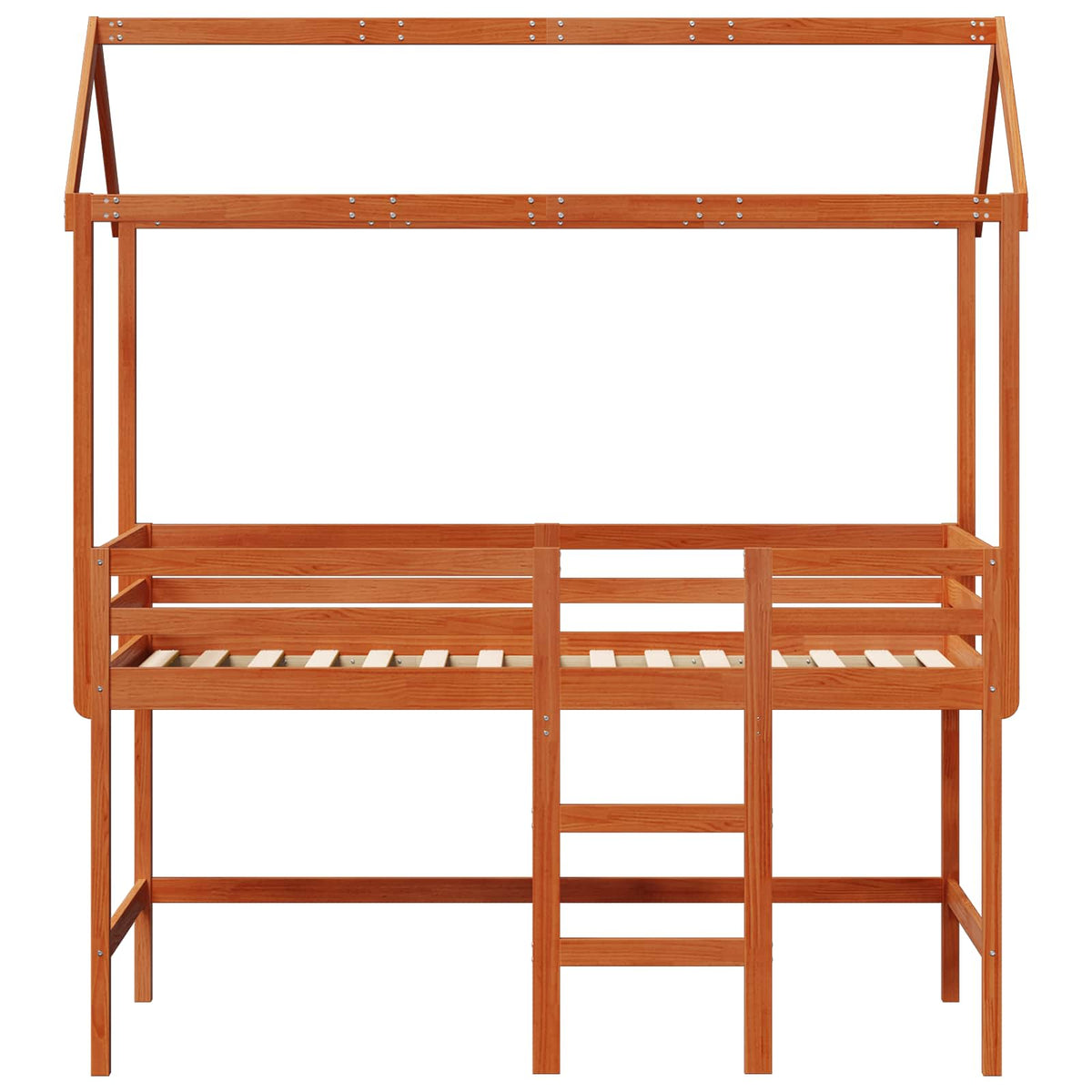vidaXL Loft Bed Frame Wax Brown 90 x 190 cm Solid Pine Wood 6