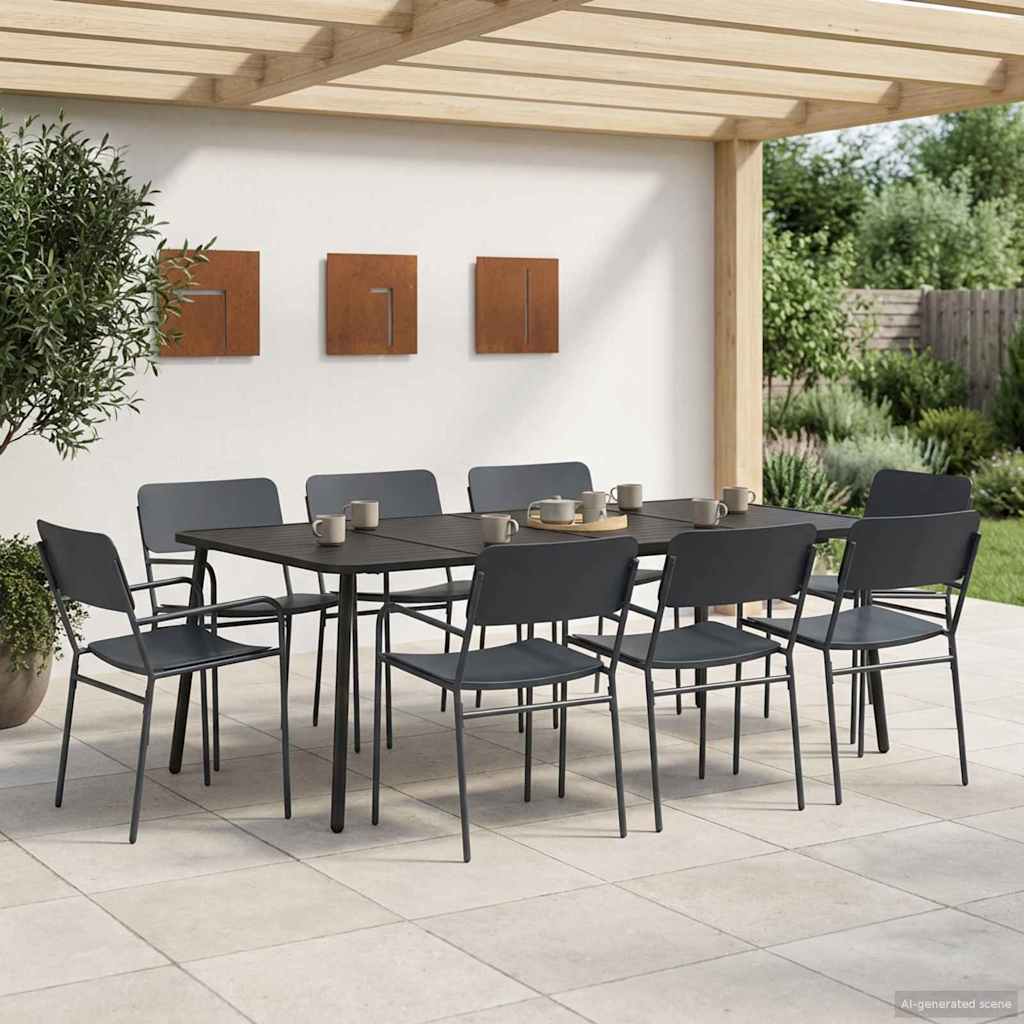vidaXL Dining Set 5 pcs Anthracite 110 x 80 x 72 cm Steel