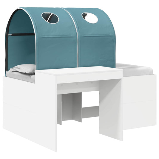 vidaXL Bed with Tunnel 3 pcs White and Light Blue Engineered Wood 2