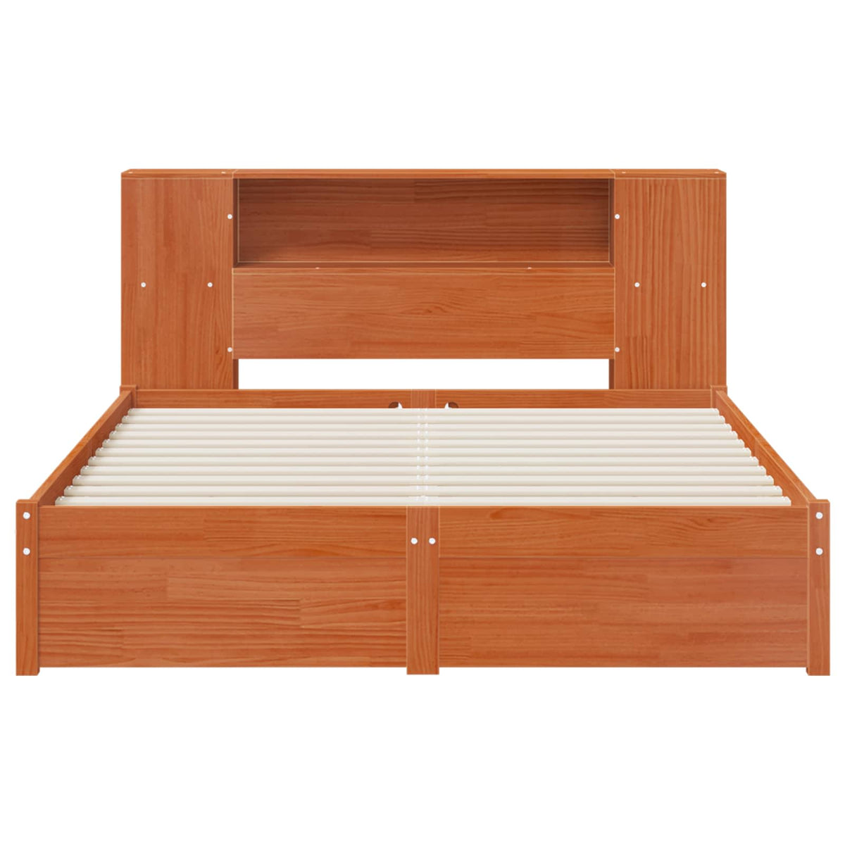 vidaXL Bed Frame with Storage Headboard Wax Brown 140 x 190 cm 6