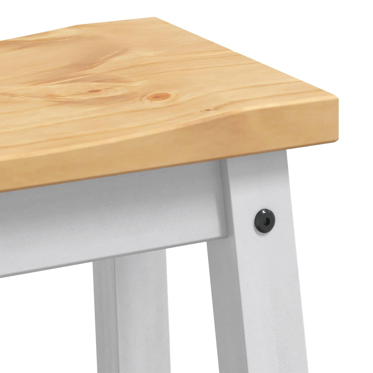 vidaXL Kitchen Island Set 3 pcs White and Honey Wax 112 x 77 x 91.5 cm 6