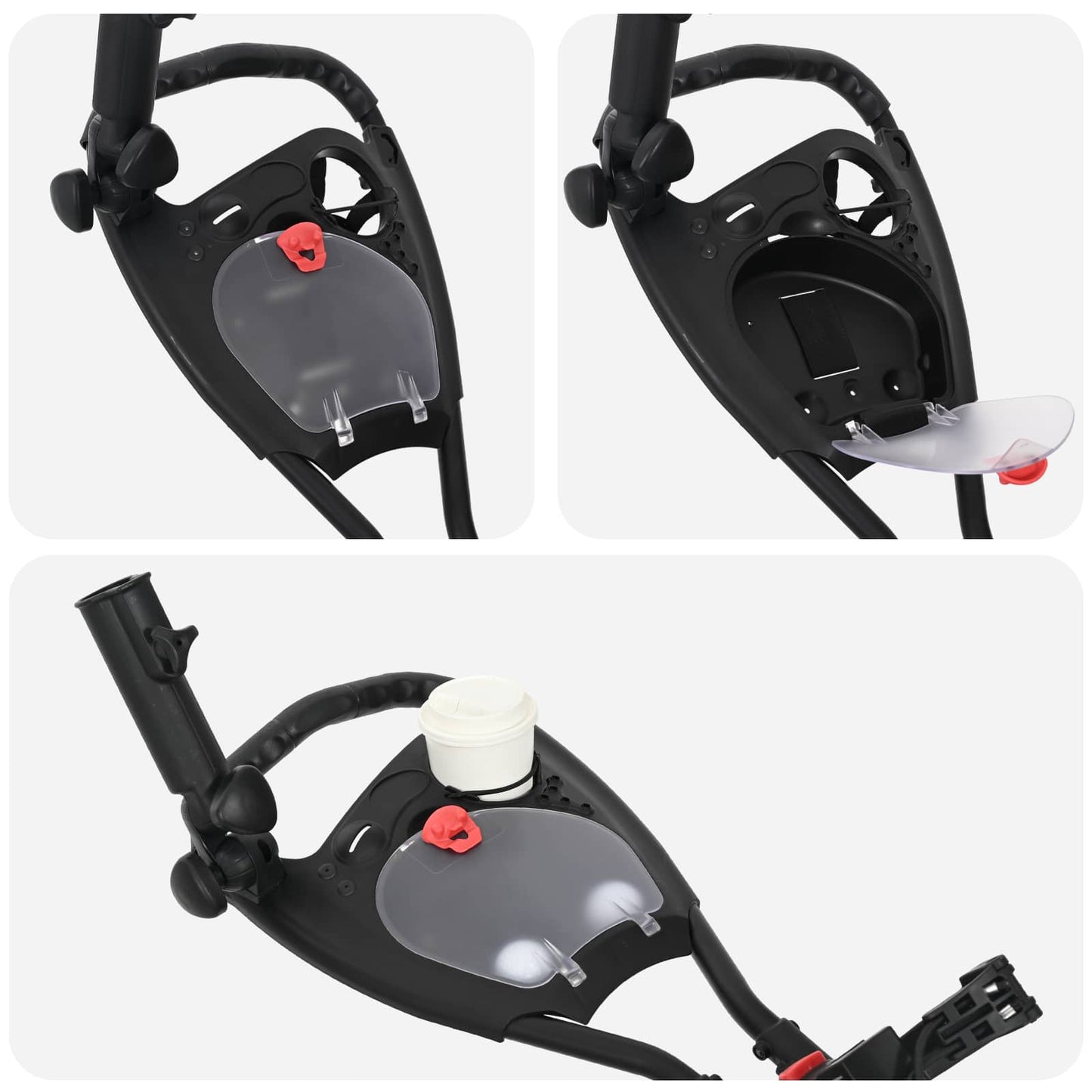vidaXL Golf Trolley with Seat Black Aluminium Foldable 6