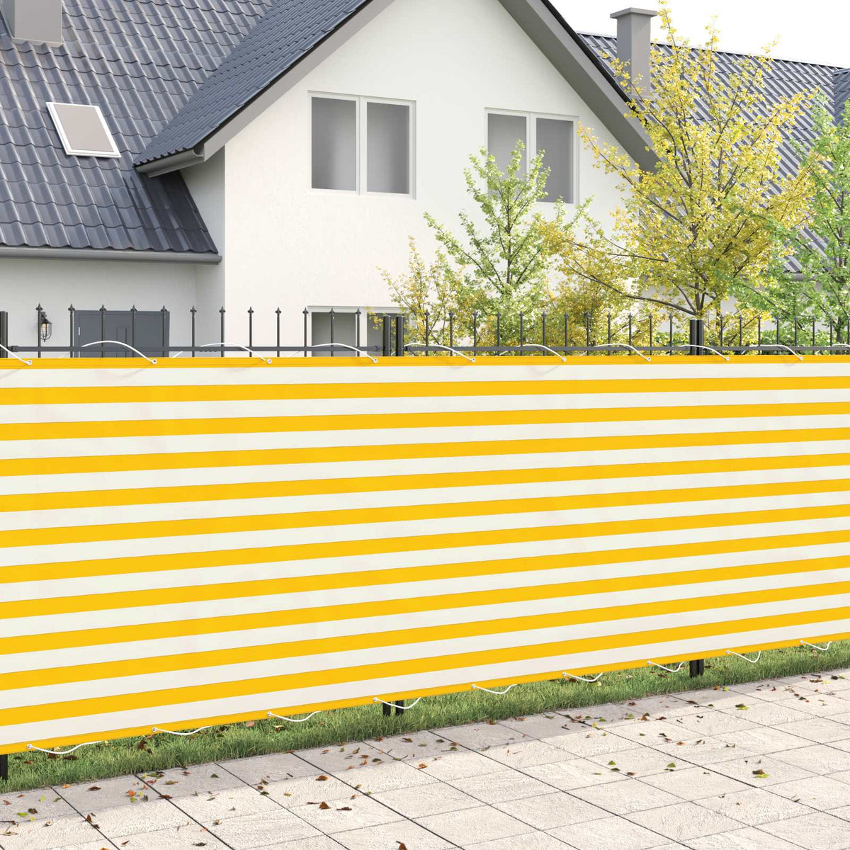Balcony Privacy Screen Yellow white
