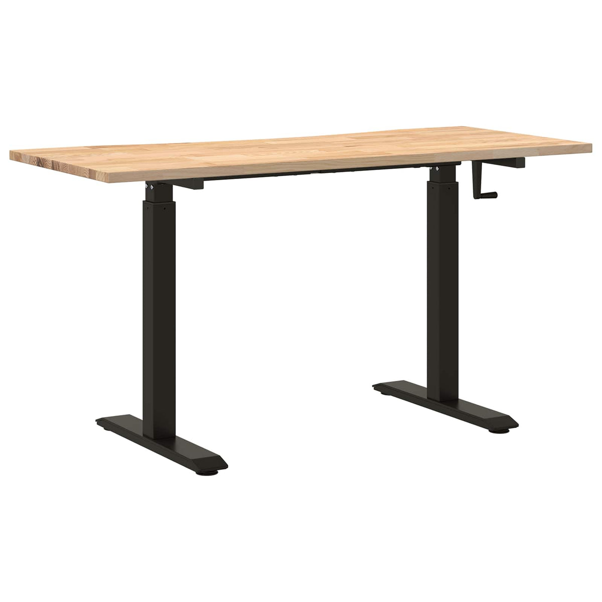 vidaXL Desk with Storage Black and Natural 140 x 60 cm Solid Oak Wood 6