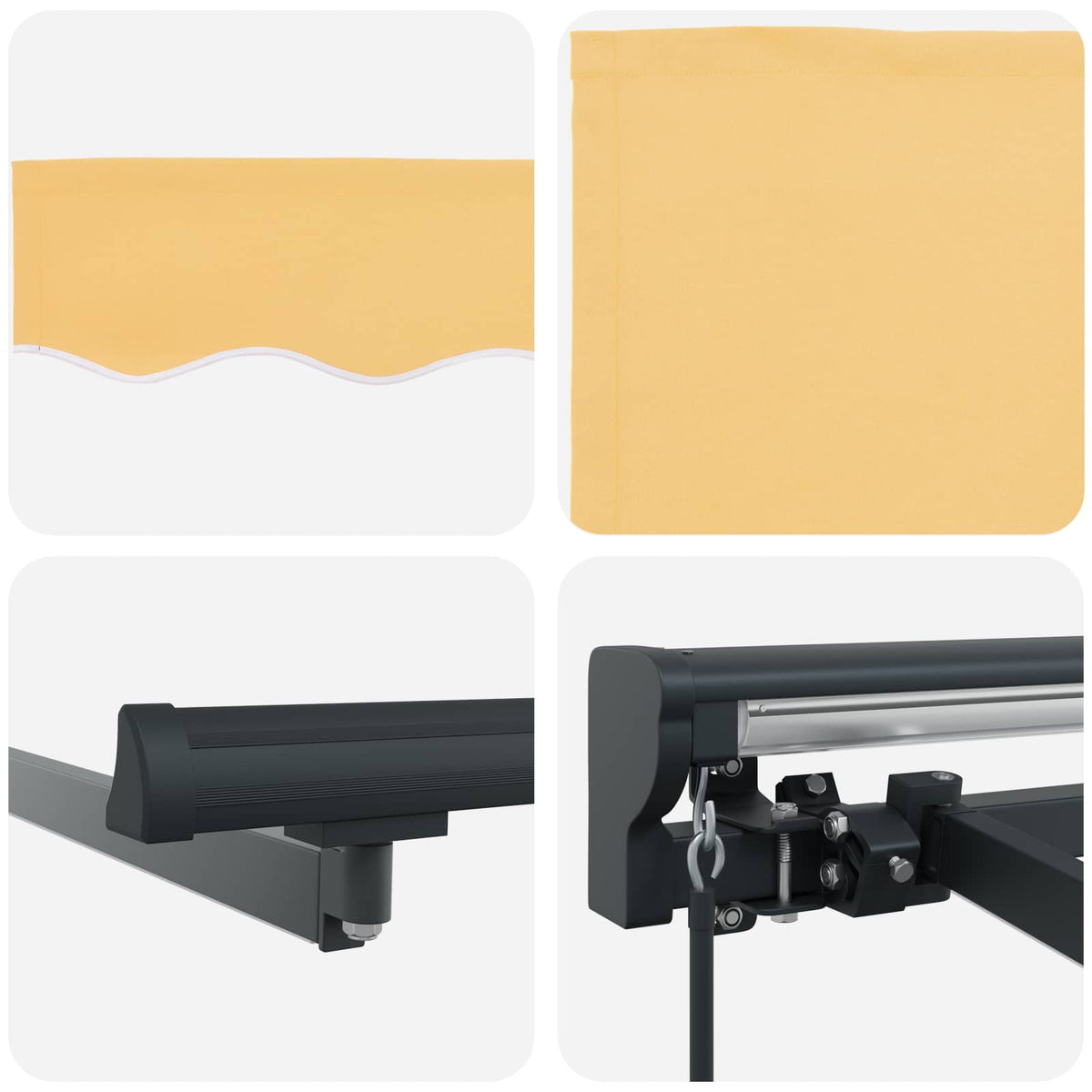 vidaXL Manual Awning Frame with LEDs Sand 2.5 x 2 m 6