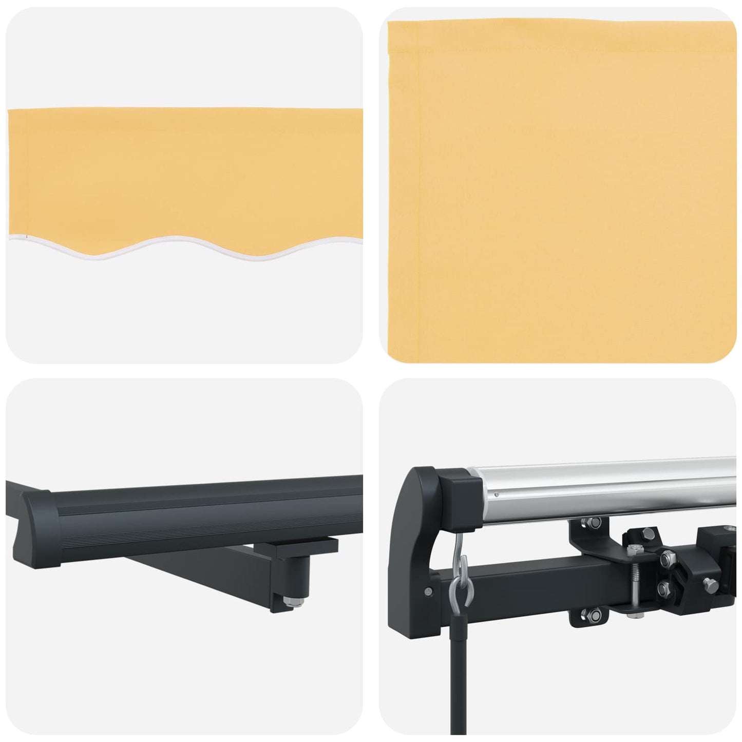 vidaXL Retractable Awning Sand 300 x 250 cm Polyester and Aluminium 6