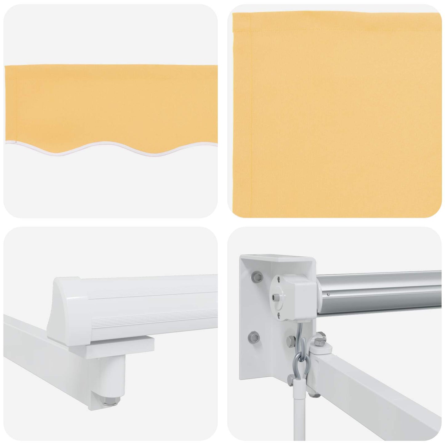 vidaXL Manual Retractable Awning with LEDs Sand 6