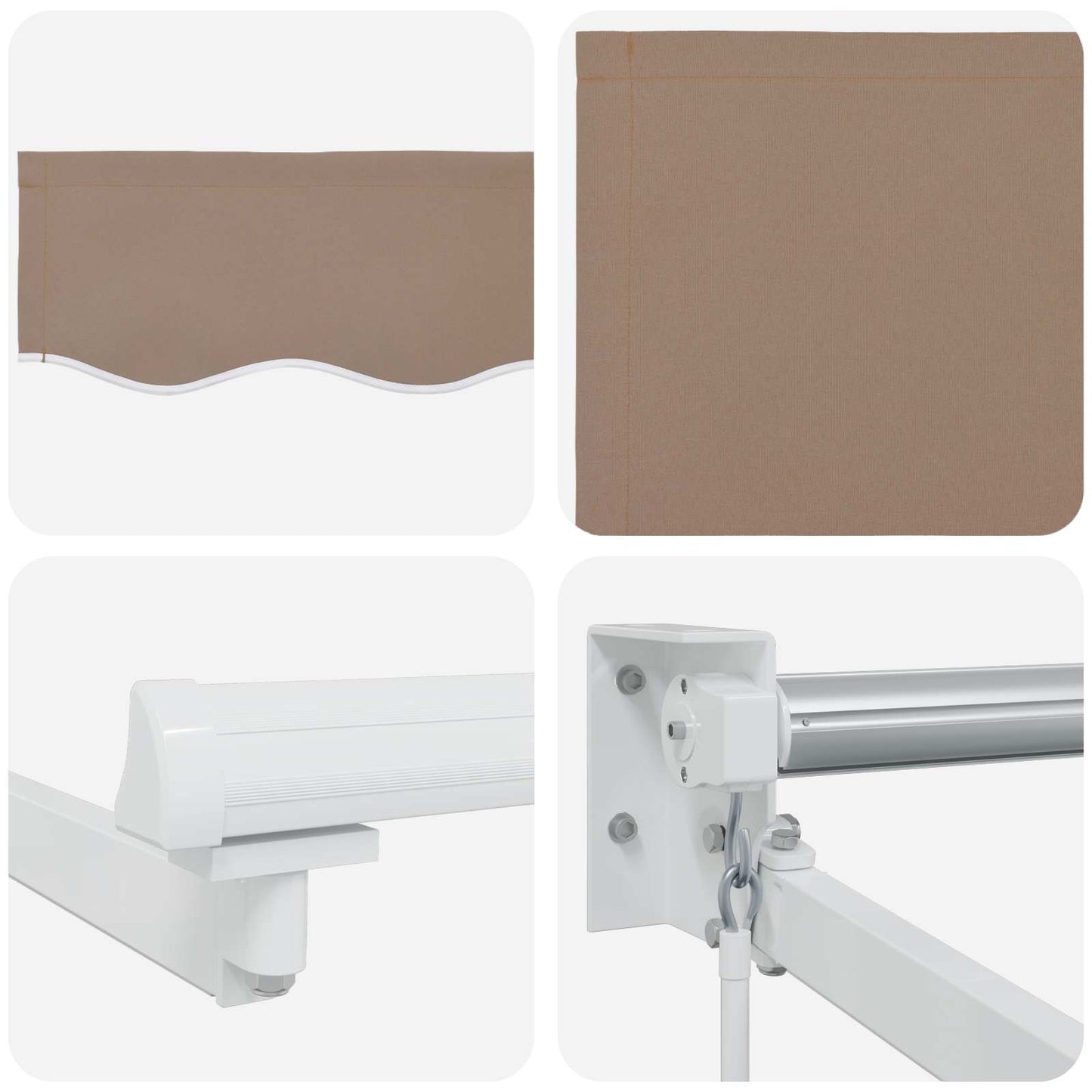 vidaXL Manual Retractable Awning with LEDs Taupe 6