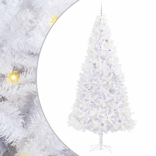 vidaXL Artificial Christmas Tree with Stand White 300 cm PVC and Steel 2