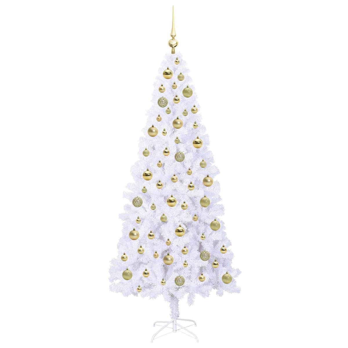vidaXL Artificial Christmas Tree with Stand White 180 cm PVC and Steel 4