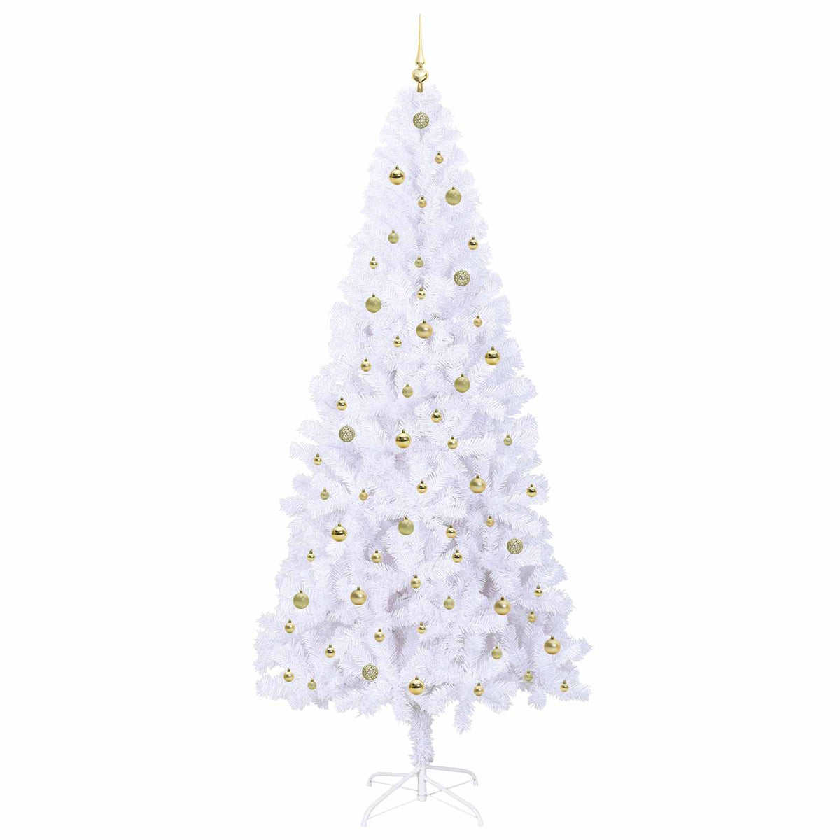 vidaXL Artificial Christmas Tree with Stand White 240 cm PVC and Steel 4
