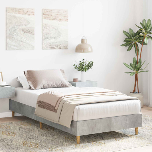 Bed Frame No Mattress Engineered Wood Concrete Grey 80 x 200 cm