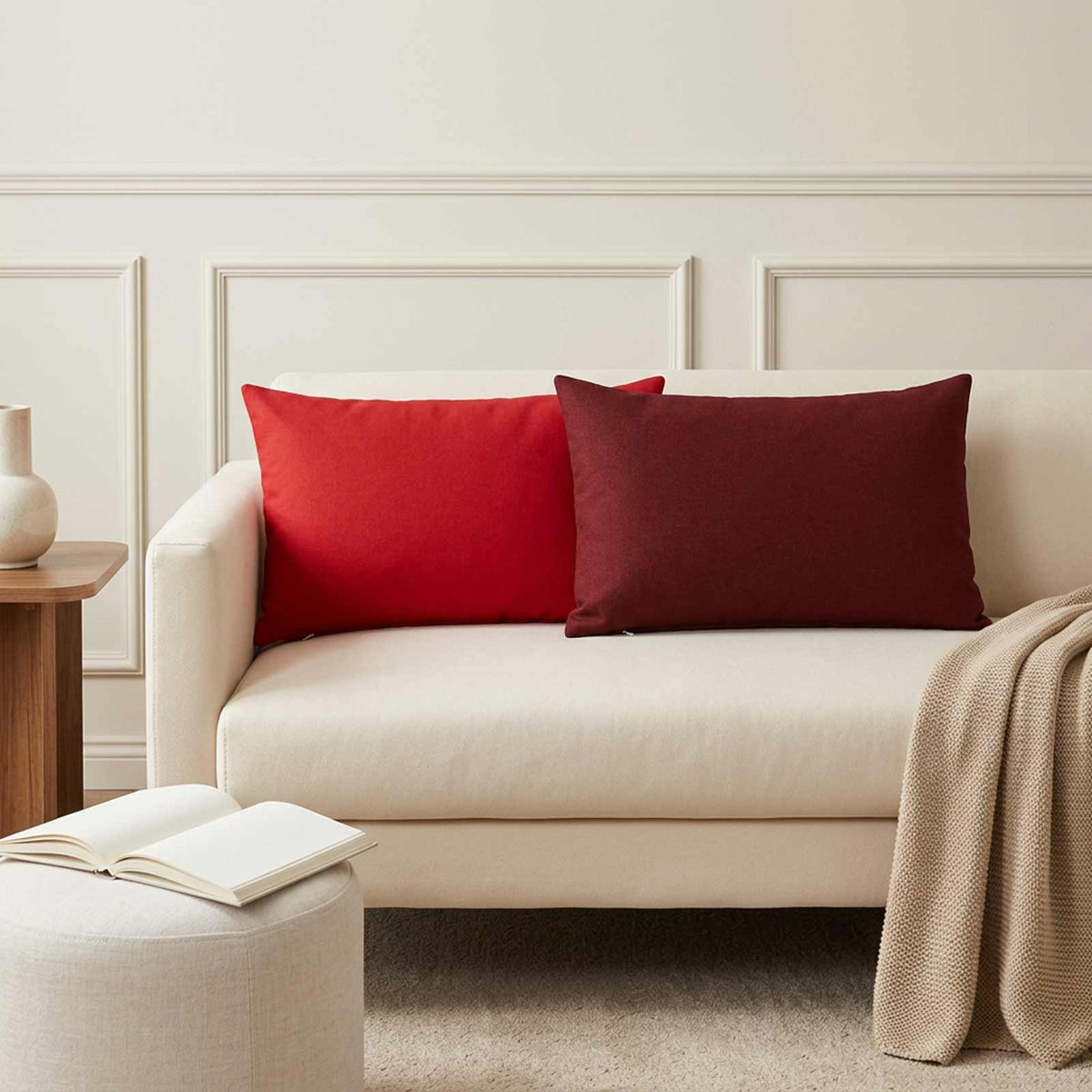 Throw Pillow HEERLEN Fabric 6 pcs 40 x 60 cm Red