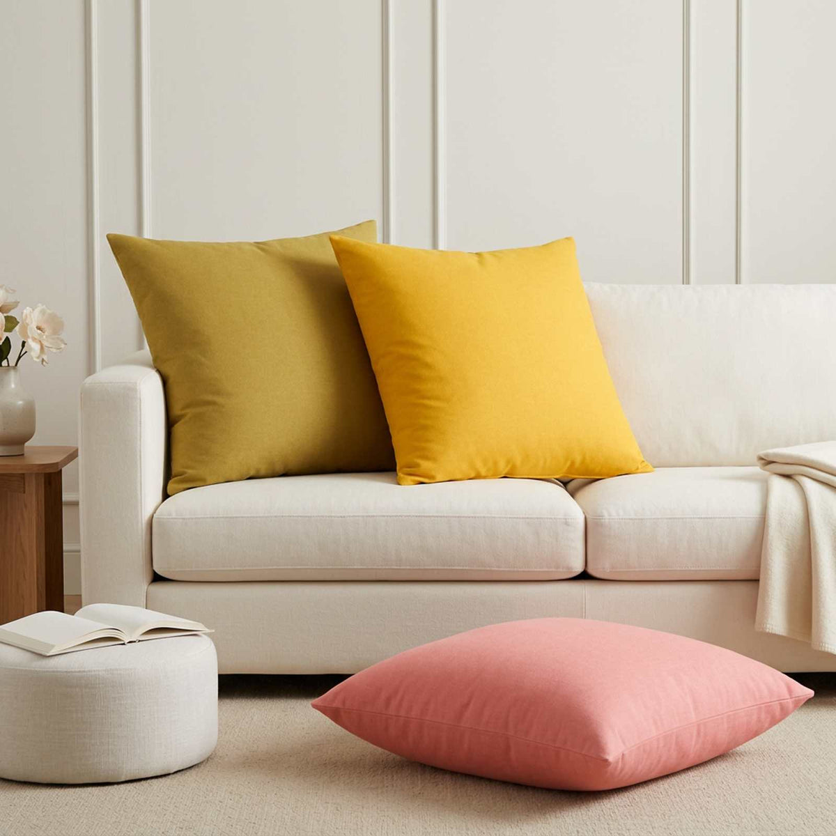 Throw Pillow HEERLEN Fabric 2 pcs Pink 65 x 65 cm