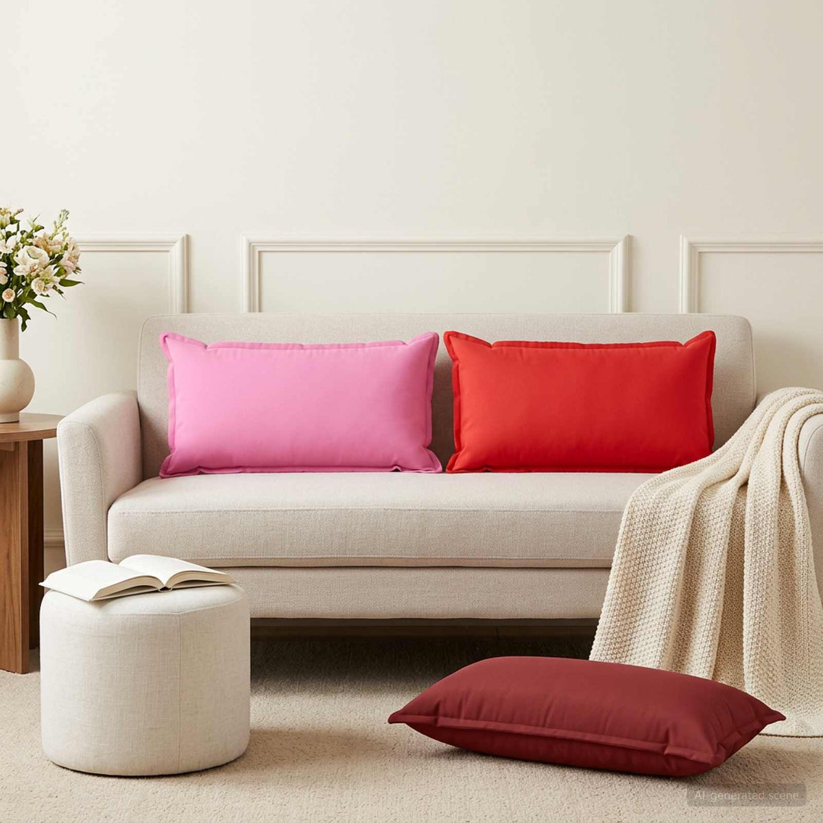 Throw Pillow HOUTEN 40 x 70 cm Polyester 6 pcs Pink