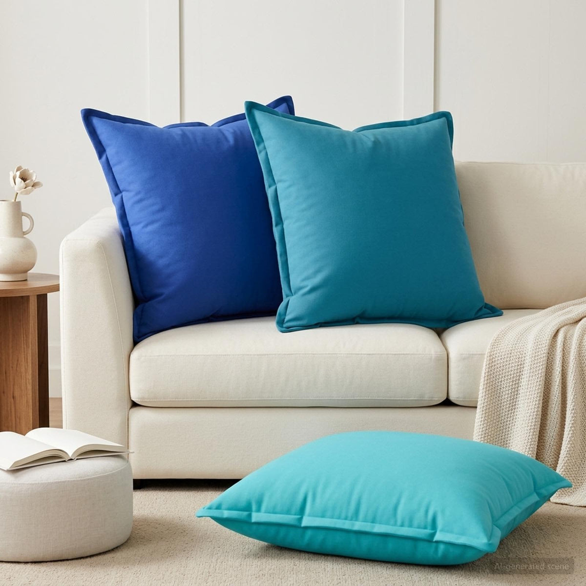 Throw Pillow HOUTEN 65 x 65 cm Polyester 2 pcs Royal blue