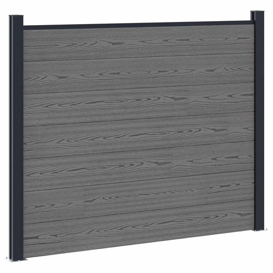 vidaXL Fence Panel WPC and Aluminium Grey 2
