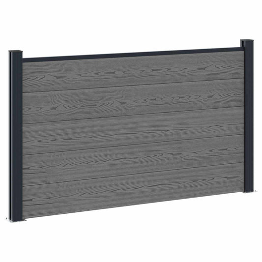 vidaXL Fence Set 180 x 105 cm WPC and Aluminium Grey 2