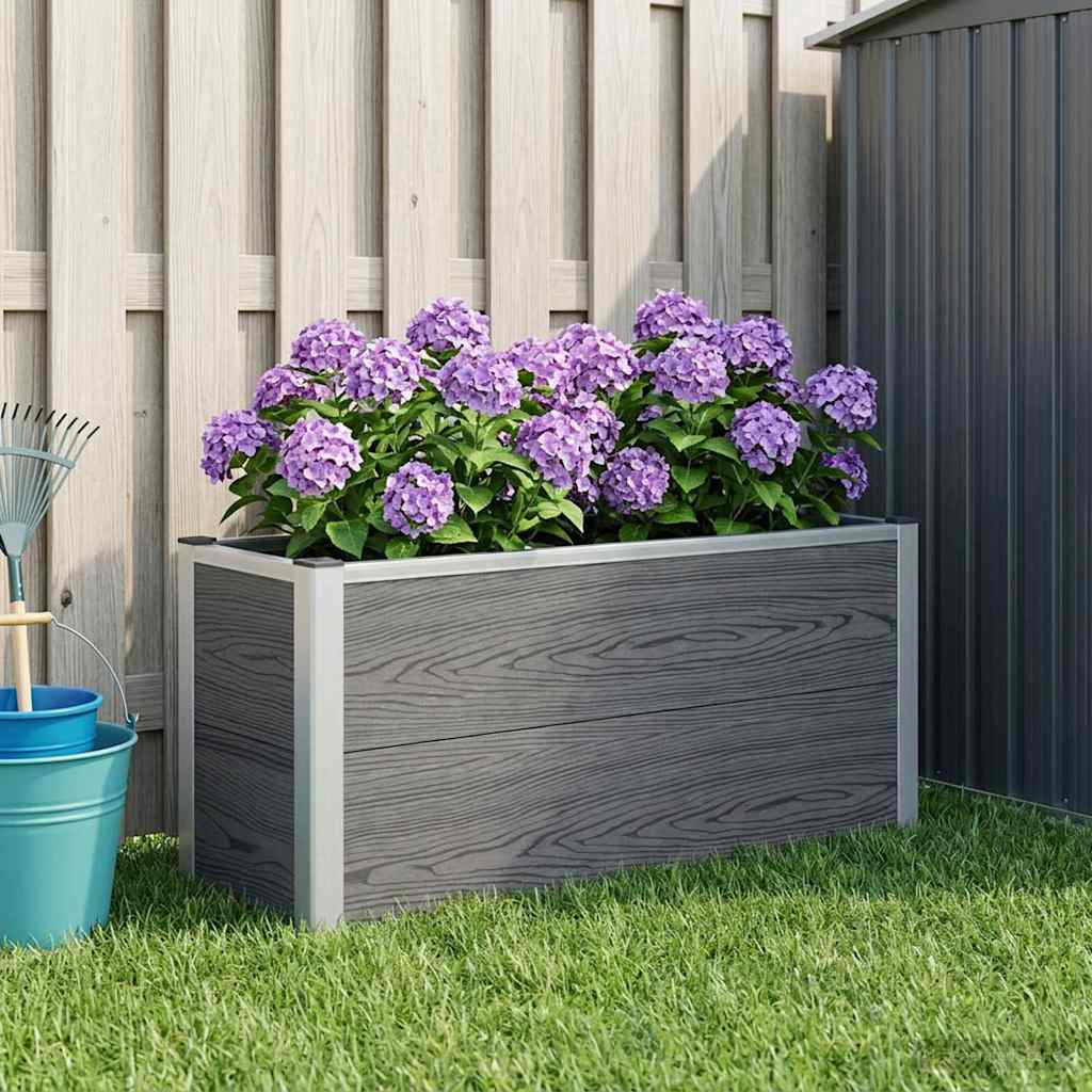 Garden Raised Bed Grey WPC and Aluminium 100 cm 42 cm