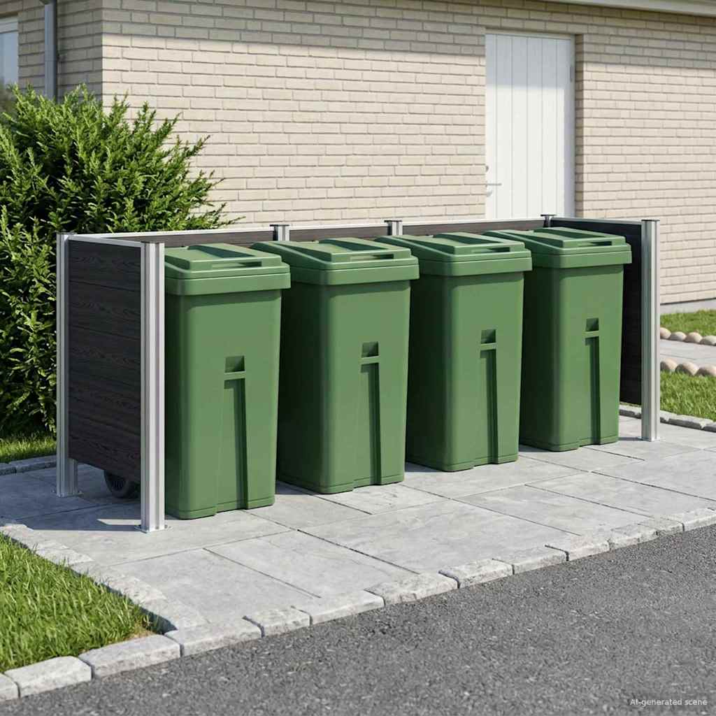 vidaXL Garbage Bin Fence 85 x 85 x 115 cm Aluminium and WPC