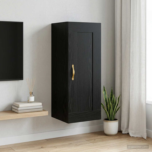 Wall Mounted Cabinet 34,5x34x90 cm Engineered Wood Black oak