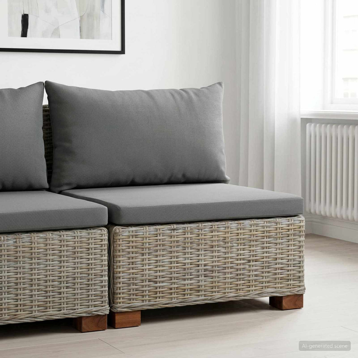 Cushions GENDT Natural Rattan Kubu Grey Middle sofa