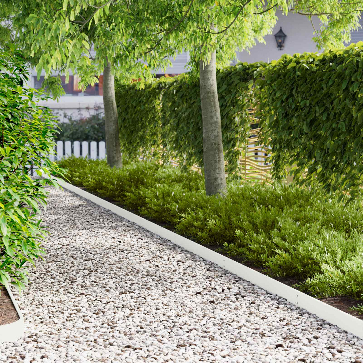 Lawn Edging 103 x 10 cm Steel 50 pcs White