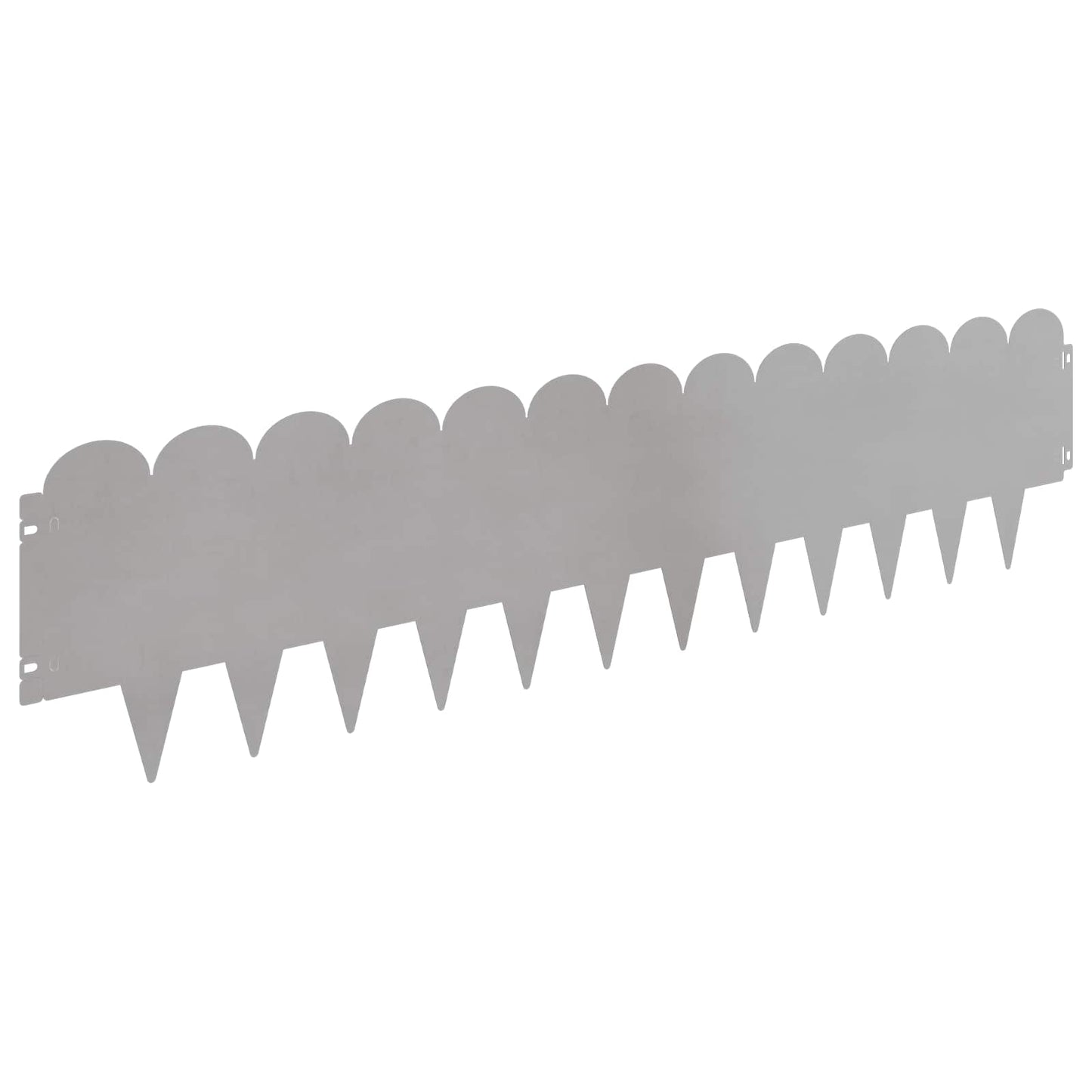 vidaXL Lawn Edging 20 pcs 103 x 25 cm Steel Silver 6