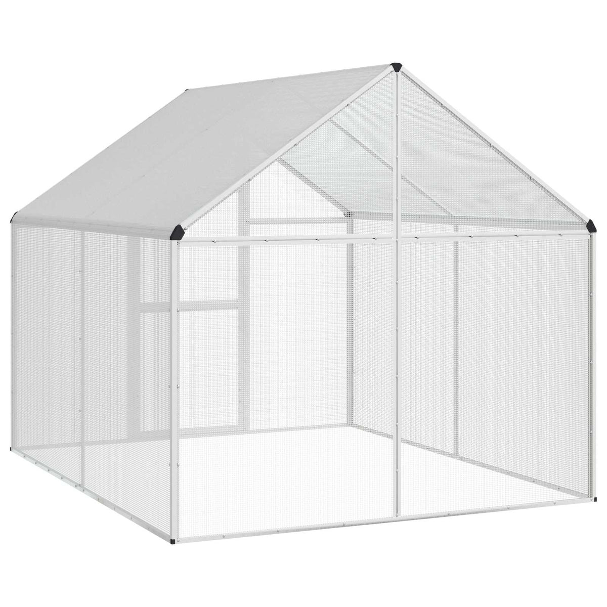 vidaXL Bird Cage Silver 181.5 x 221 x 173.5 cm 6