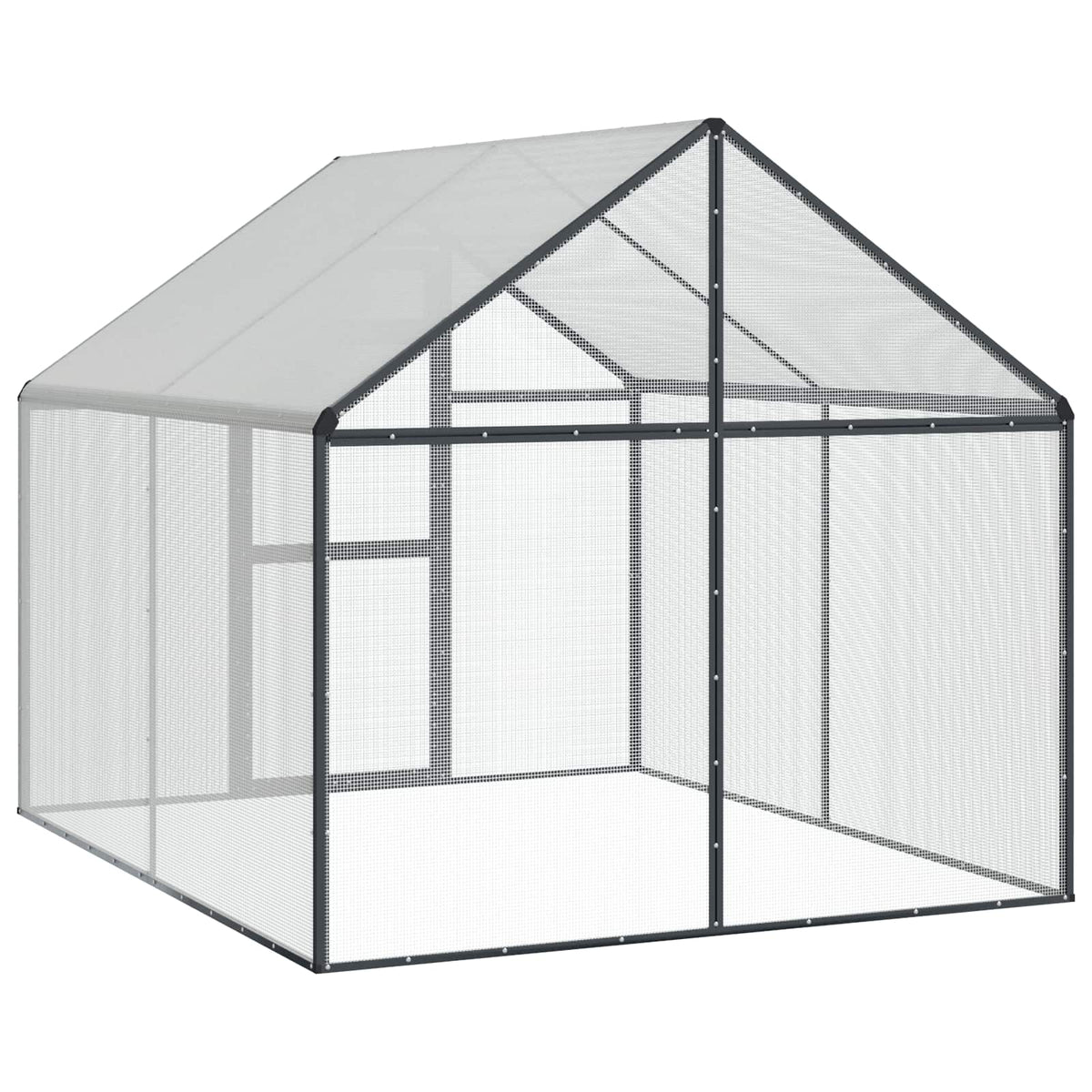 vidaXL Bird Cage Anthracite 181.5 x 221 x 173.5 cm 6