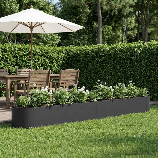 Raised Garden Bed 380 x 40x 40 cm Steel Black