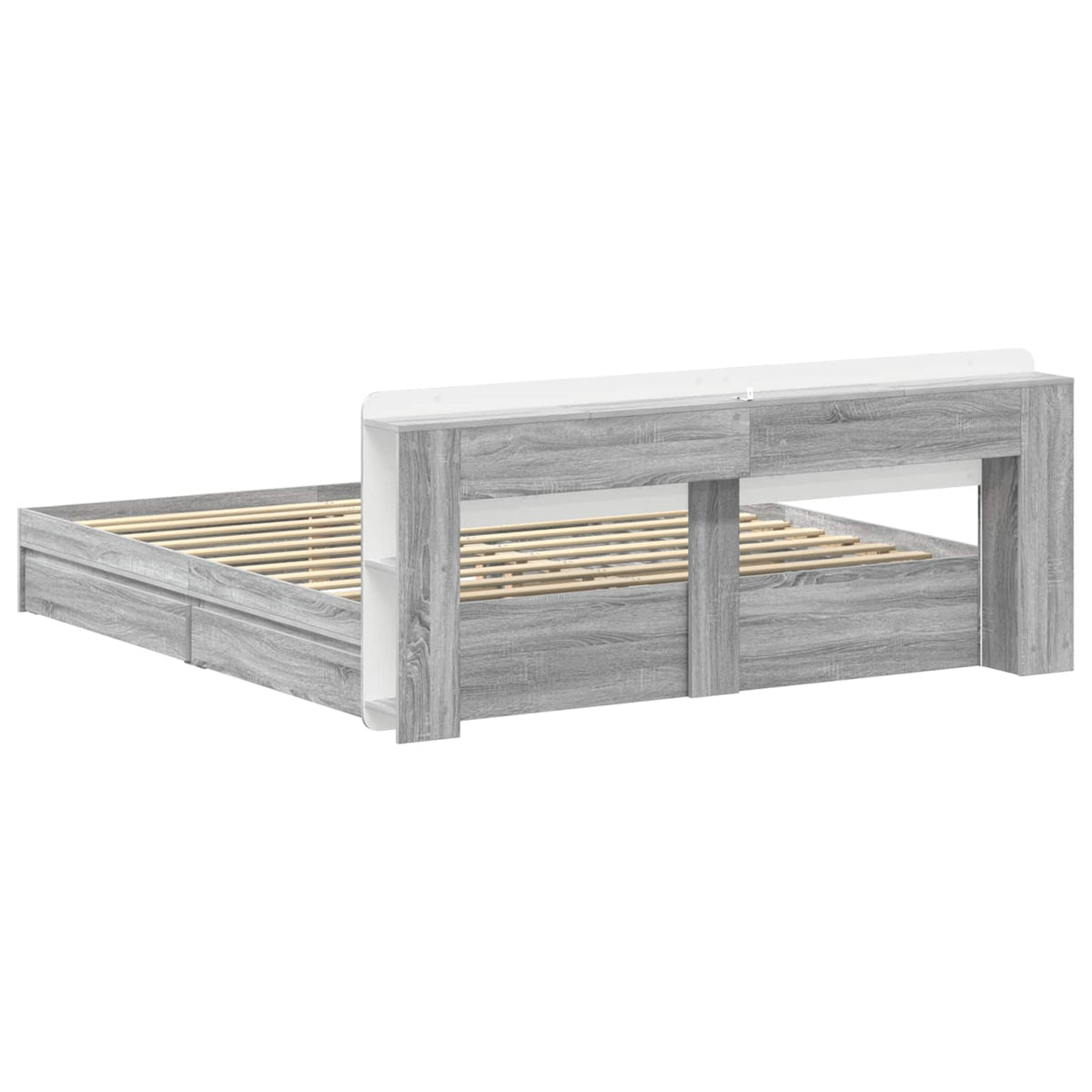 vidaXL Bed Frame with Storage Grey Sonoma 180 x 200 cm Engineered Wood 6