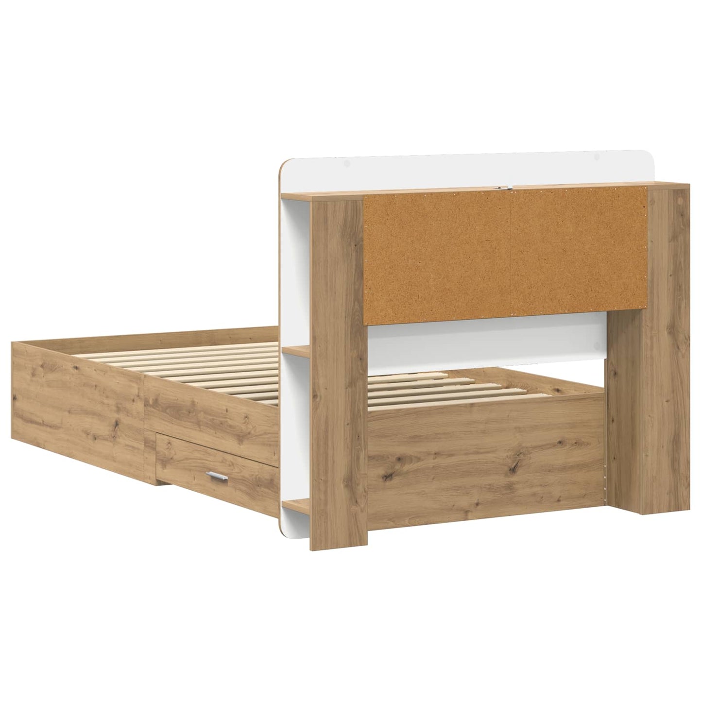 vidaXL Bed Frame with Storage Artisan Oak 90 x 200 cm Engineered Wood 6