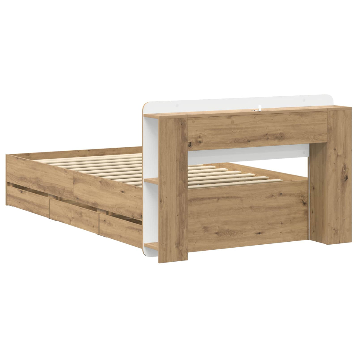 vidaXL Bed Frame with Storage and Headboard Artisan Oak 80 x 200 cm 6