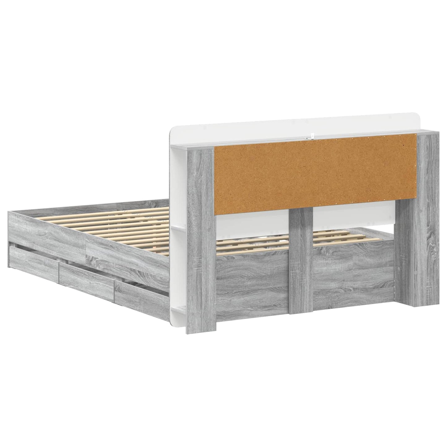vidaXL Bed Frame with Storage and Headboard Grey Sonoma 150 x 200 cm 6
