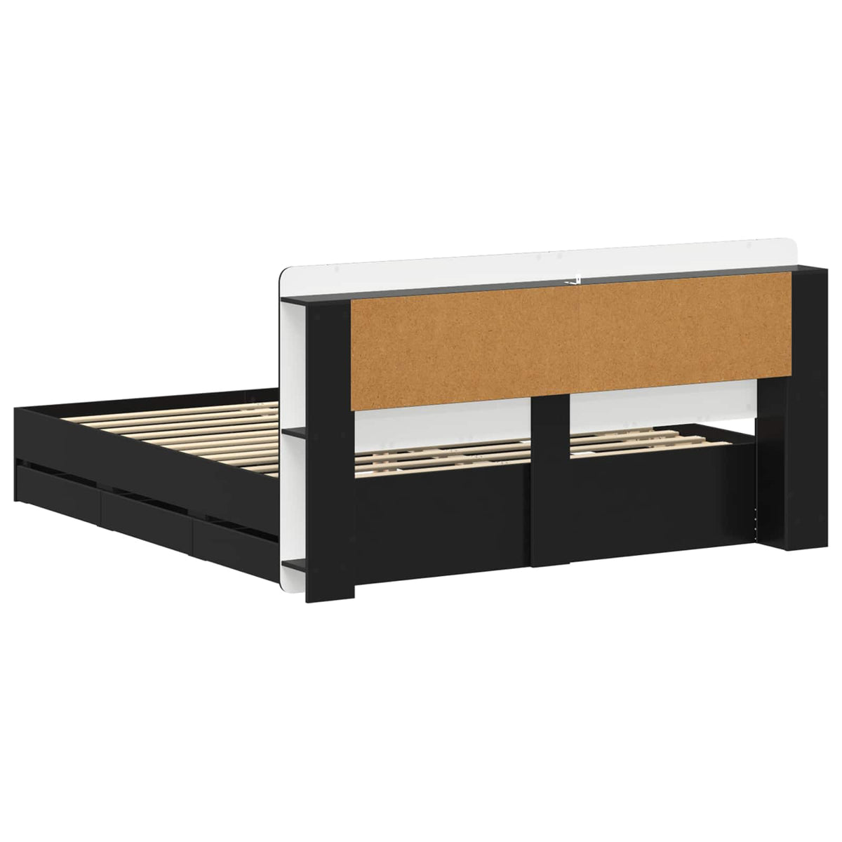 vidaXL Bed Frame with Storage and Headboard Black 180 x 200 cm 6